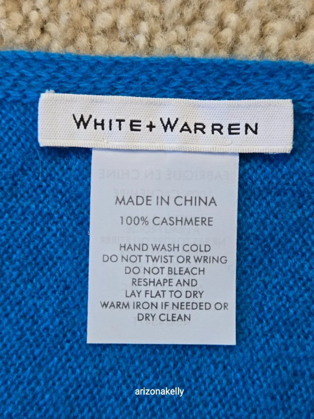 NWOT White + Warren Cashmere Travel Wrap Blue